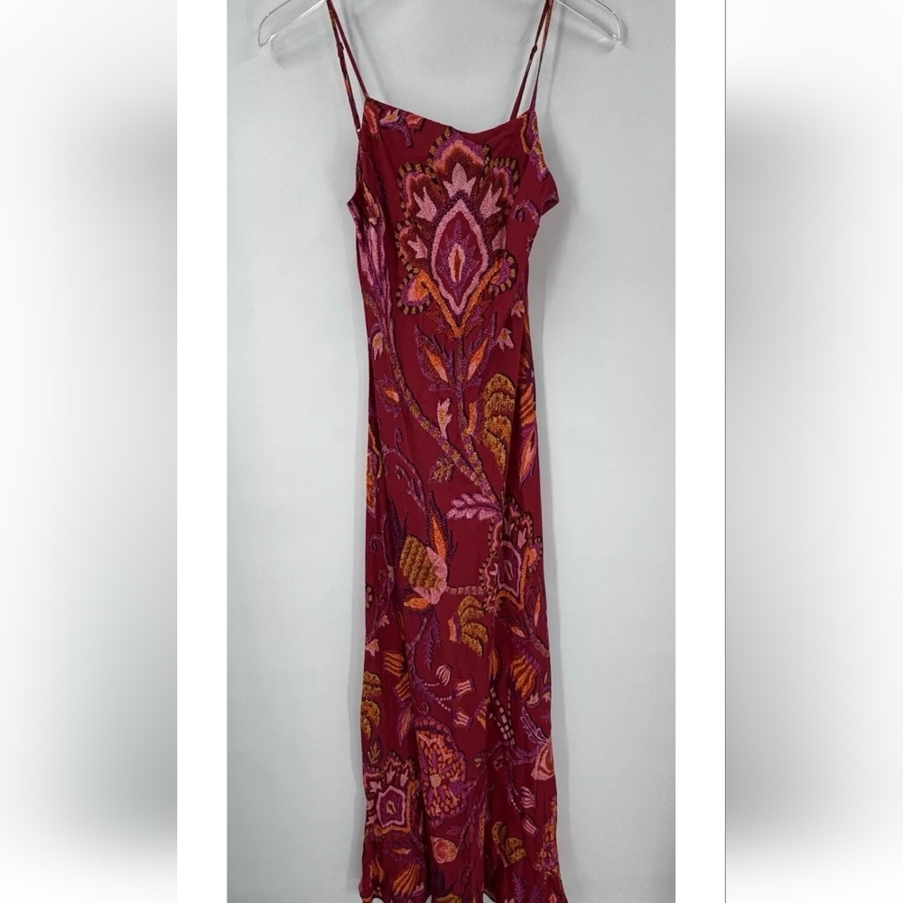 FARM Rio Red and Pink Maxi Dress
